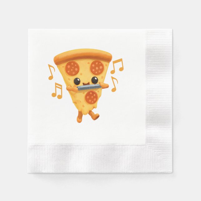 Segment som spelar en Harmonica Cute Pappersservett (Framsidan)