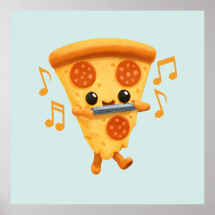 Segment som spelar en Harmonica Cute Poster