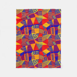 Segmenterad Abstrakt 070717 - Färg 01 Fleecefilt