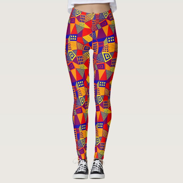 Segmenterad Abstrakt 070717 - Färg 01 Leggings (Framsida)
