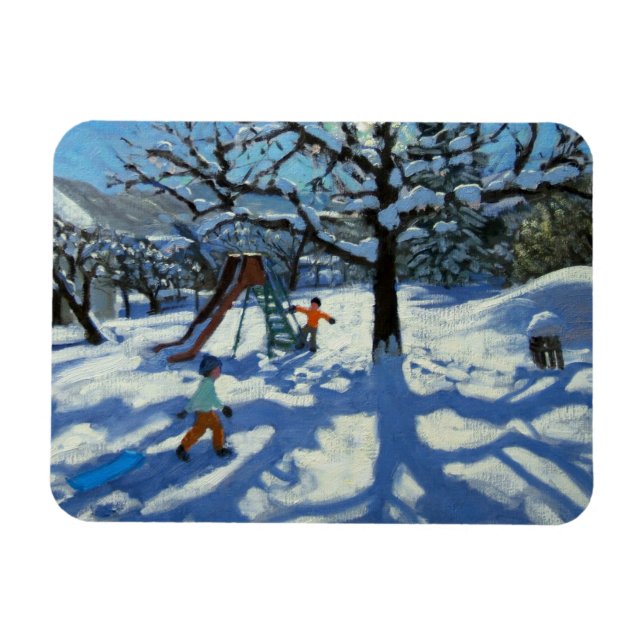 Segmentet på vintern Bourg St Moritz Magnet (Horisontell)