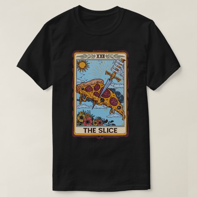 Segmentet Tarot-kort, roligt Pizza Slice Pizza Äls T Shirt (Design framsida)