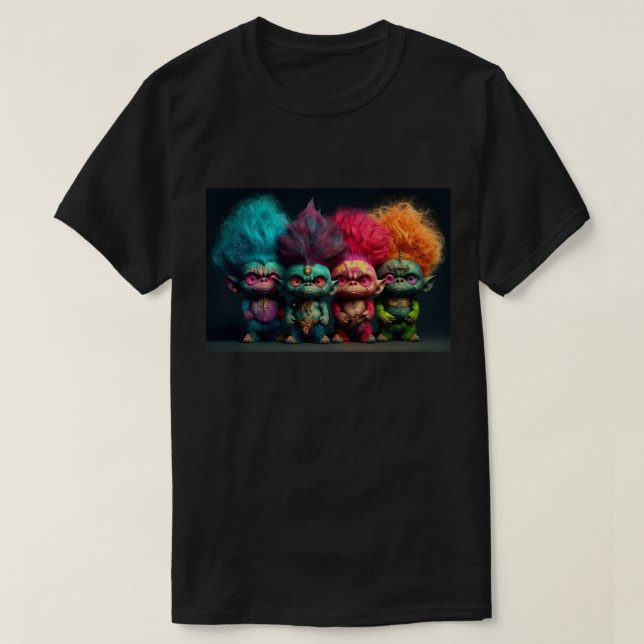 Segmentfärgad Roligt i Troll, många basar Färg att T Shirt (Design framsida)