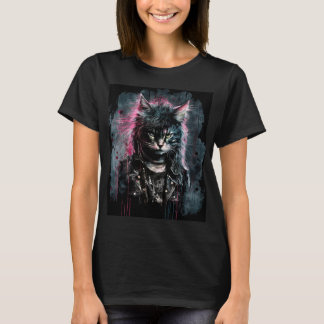 Segmentkatt med Rosa Päls Dam T T Shirt
