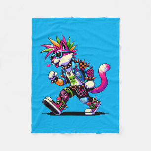 Segmentkatthöjd - Coola Pixel Art Rebel Design Fleecefilt