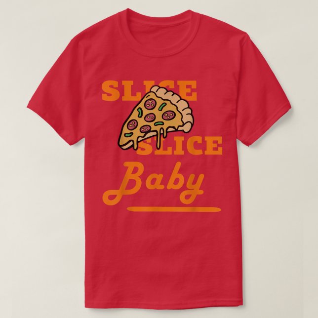 Segmentsegment Pizza BabyFunny Foodie Tee För mana (Design framsida)