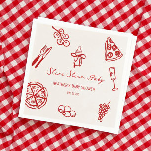 Segmentsegmentet Baby italienska Pizza Baby Shower Pappersservett