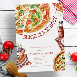 Segmentsegmentet Baby Modern Pizza Baby Shower Inv Inbjudningar