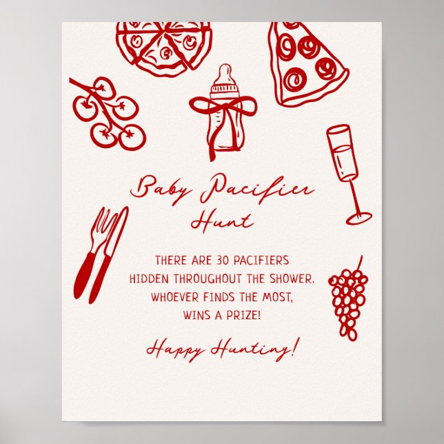 Segmentsegmentet Baby Nappar Hunt-spel utskrivbart Poster (Framsidan)