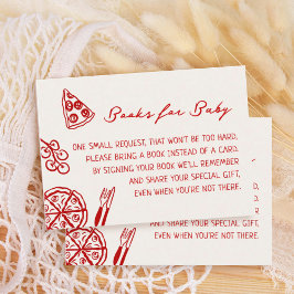 Segmentsegmentet Baby Pizza Baby Shower Bokar för  Tilläggskort