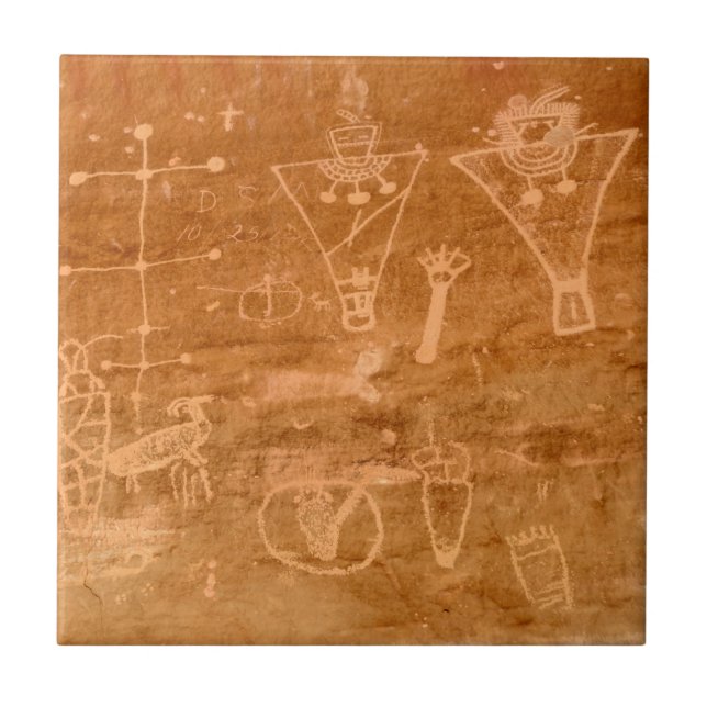 Sego kanjonPetroglyphs - Thompson vårar - Utah Kakelplatta (Framsidan)