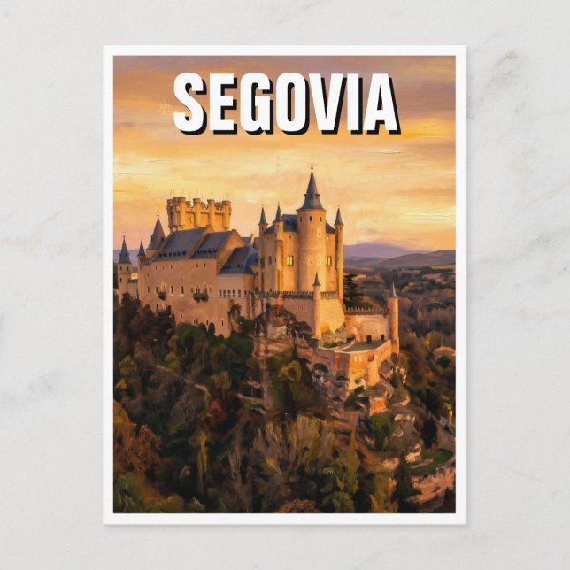 Segovia Fort Spanien Resa Vykort (Framsida)