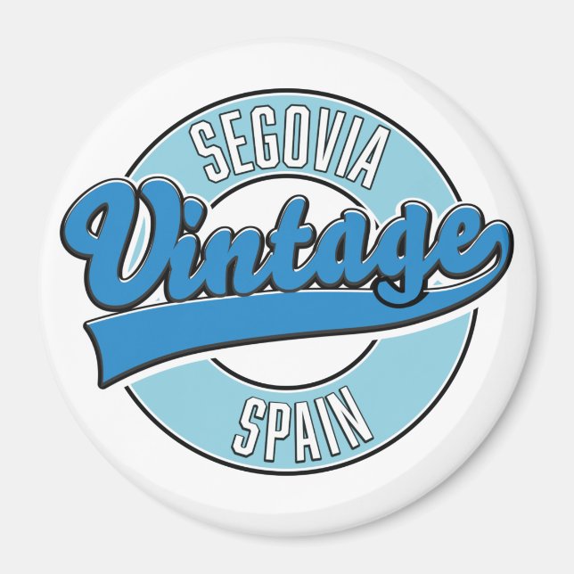 Segovia Spanien retro stil logotyp Magnet (Framsidan)