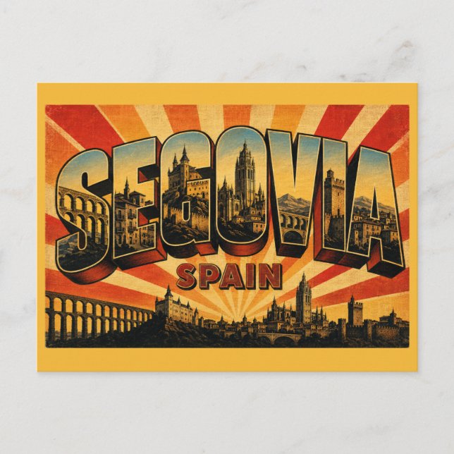 Segovia Spanien romerskt akvedukt Vykort (Framsida)
