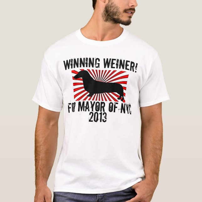 Segra Weiner för borgmästare av NYC 2013 Tee Shirt (Framsida)