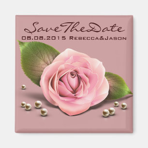 segrande dammiga blomdusky ro rosa bröllop magnet