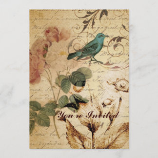 segrande fågel Paris Fransk Botaniska Ro Inbjudningar