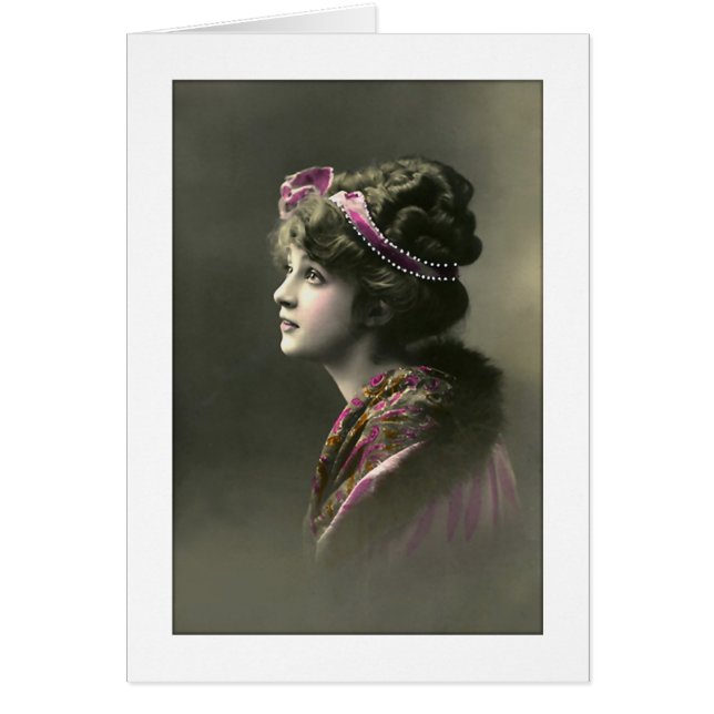 segrande kvinnans hoppfulla uttryck hälsningskort (Framsidan)