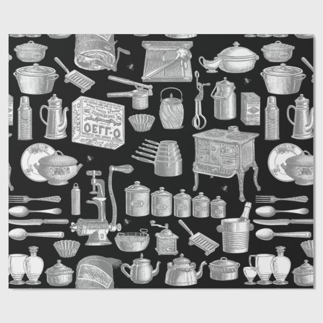 segrande vintage antika kökskockleksaksbricka presentpapper (Platt)