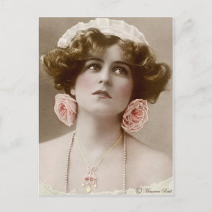 segrare Edwardian Sepia Hand Tved Postcard 10 Vykort