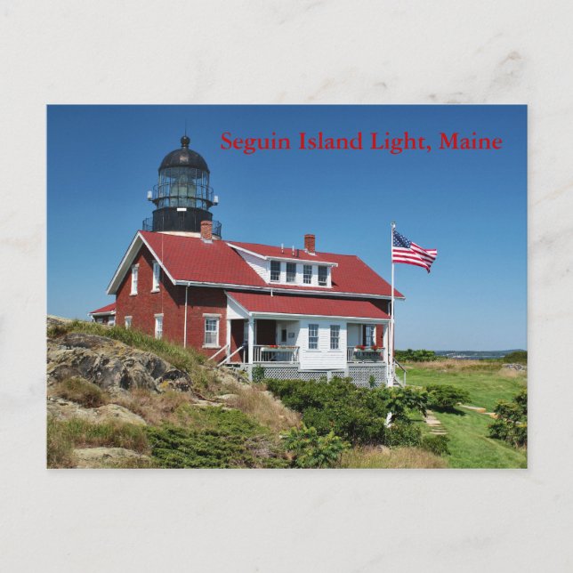Seguin Island Light, Maine Postcard Vykort (Framsida)