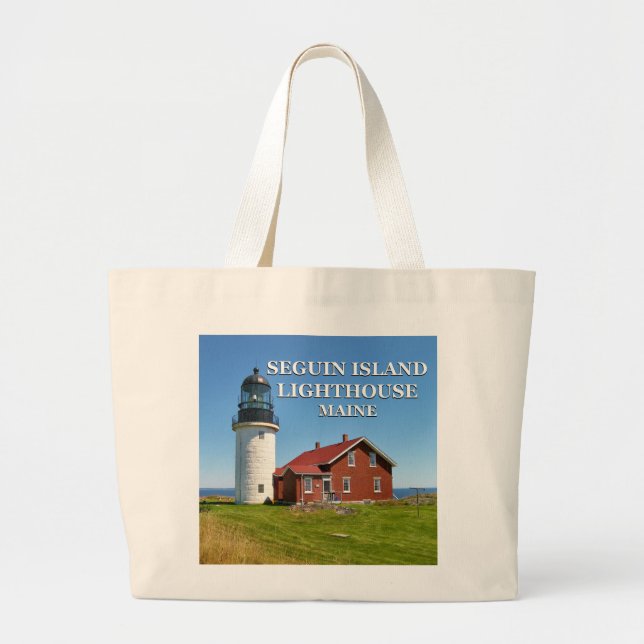Seguin Island Lighthouse, Maine Jumbo Tote Bag Tygkasse (Framsidan)