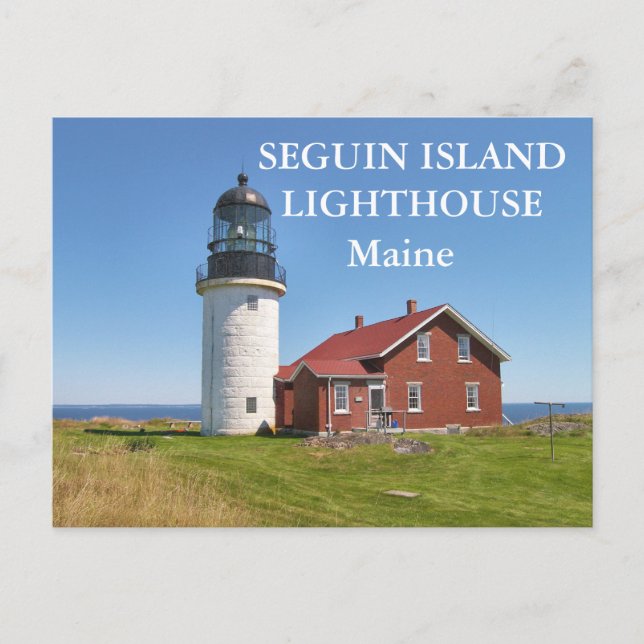 Seguin Island Lighthouse, Maine Postcard Vykort (Framsida)