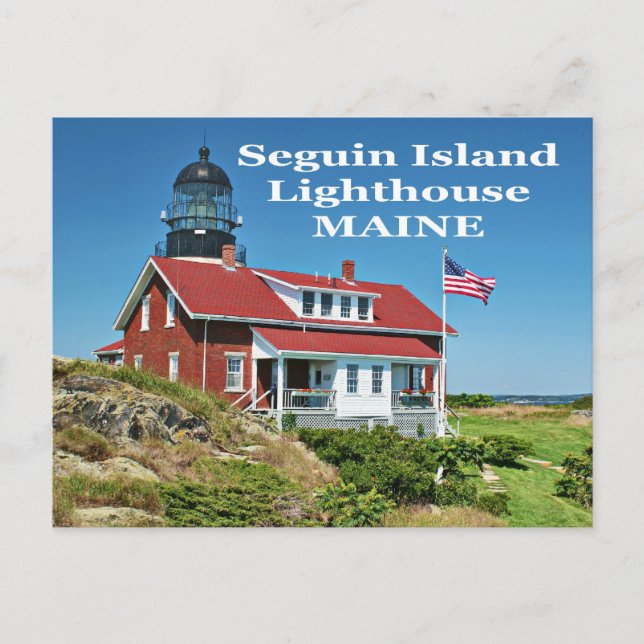 Seguin Island Lighthouse, Maine Postcard Vykort (Framsida)