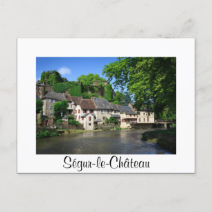 Segur-le-Chateau i vykort för Frankrike-vit text
