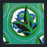 Seguys Art Deco #11 på Emporio Moffa Fyrkantig Klocka<br><div class="desc">Vintage Art Deco pochoir design av Eugene Alain Seguy.</div>