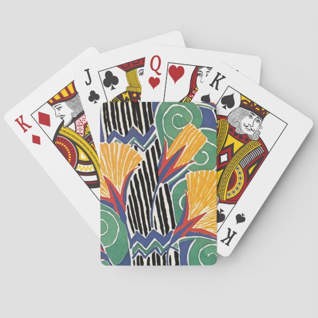 Seguys Art Deco Golden Flowers Casinokort (Baksidan)