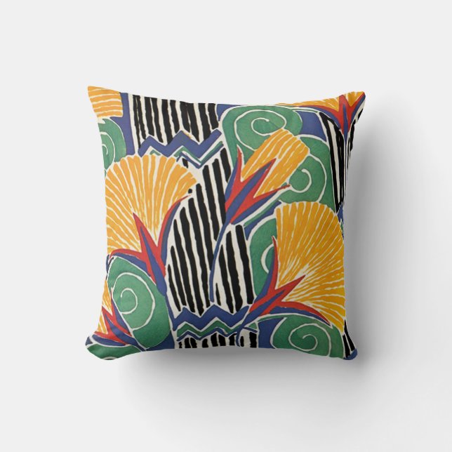 Seguys Art Deco Golden Flowers Kudde (Framsida)