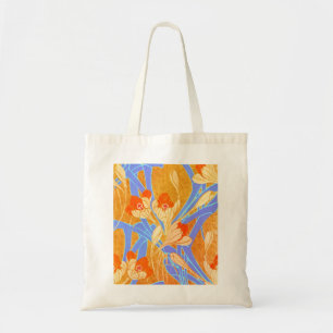 Seguys Art Deco Orange Flowers - Bag Tygkasse
