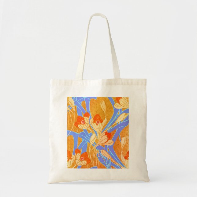 Seguys Art Deco Orange Flowers - Bag Tygkasse (Framsidan)
