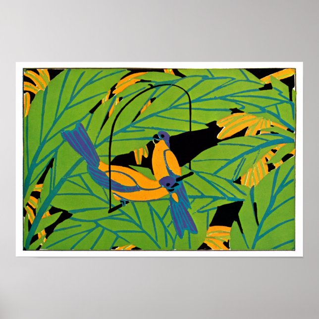 Seguys Art Deco Tropical Birds Poster (Framsidan)