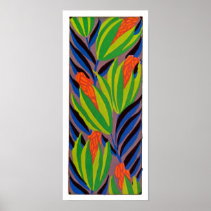 Seguys Art Deco Tropical Flowers Poster