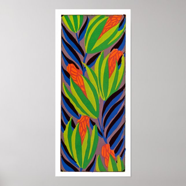 Seguys Art Deco Tropical Flowers Poster (Framsidan)