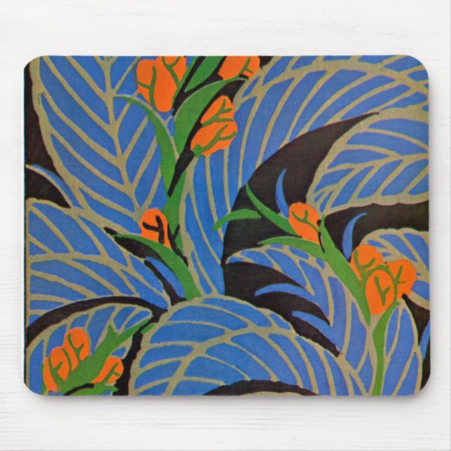 Seguys Art Deco Tropical Natt - Mousepad Musmatta (Framsidan)