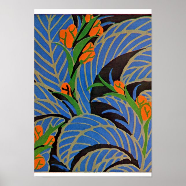 Seguys Art Deco Tropical Natt - Skriv ut Poster (Framsidan)