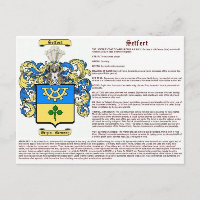 Seifert (innebörd) vykort (Framsida)
