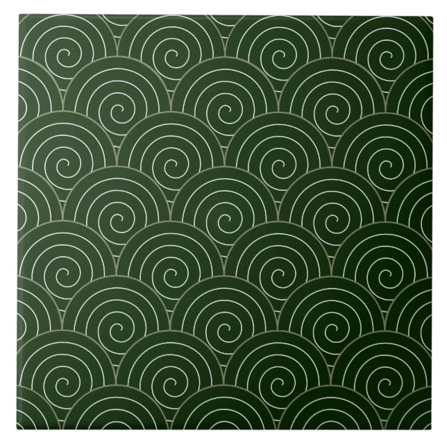 Seigaiha Seamless Mönster Ceramic Tile Kakelplatta (Framsidan)
