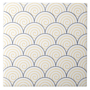 Seigaiha Seamless Mönster Ceramic Tile Kakelplatta
