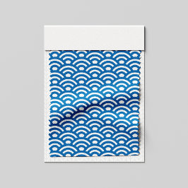 Seigaiha, Waves, Japanese, Blue and White Tyg