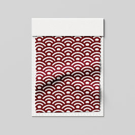 Seigaiha, Waves, Japanese, Burgundy and White Tyg