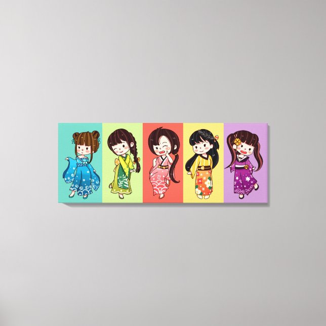 Seijin no Hi Kimono Girls Canvas (Framsida)