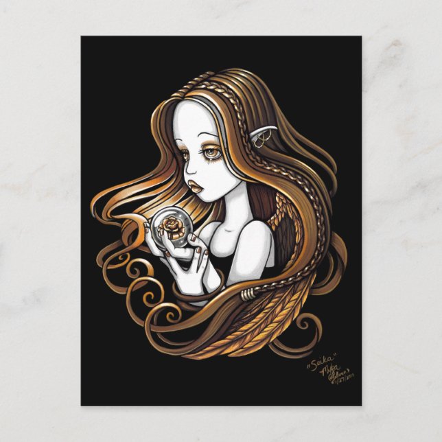 ’Seika’ Amber Ro Crystal Boll Angel Postcard Vykort (Framsida)