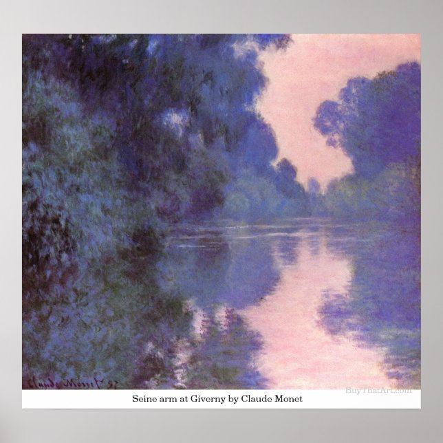 Seine arm vid Giverny av Claude Monet Poster (Framsidan)