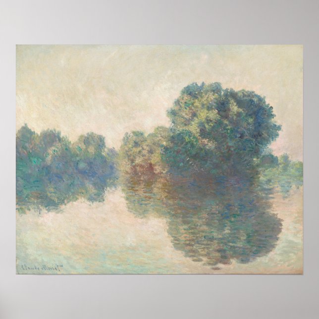 Seine at Giverny (1897) av Claude Monet Poster (Framsidan)