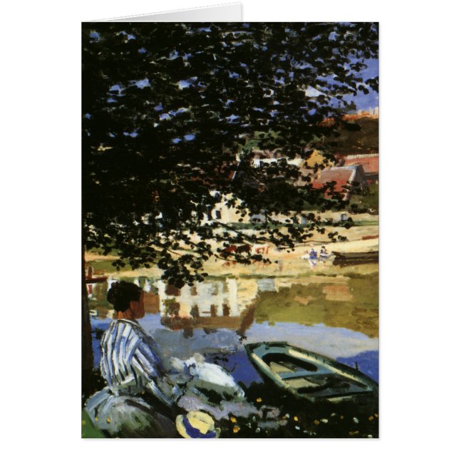 Seine Bank, Bennecourt av Claude Monet Hälsningskort (Framsidan)