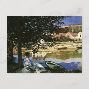 Seine Bank, Bennecourt av Claude Monet Vykort